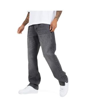 Brave Soul Wide Fit Split Hem Long Denim Jeans - Gray