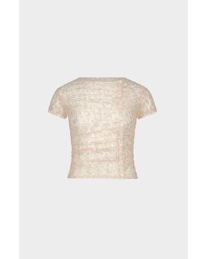 Saemdi Metallic Lace Top - Natural
