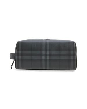 Burberry Check Travel Pouch - Black
