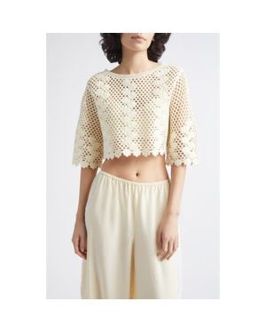 Posse Saskia Cropped Cotton Top - Natural