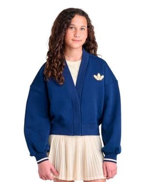 adidas Kids' Varsity Fleece Cardigan - Blue