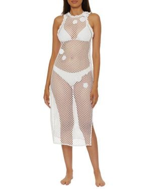 Becca Castaway Island Sheer Mesh Cover-Up Dress - White