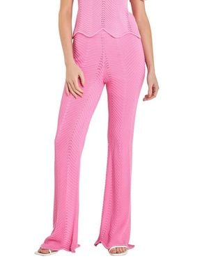 English Factory Wavy Knit Pants - Pink