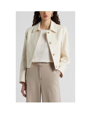 Nordstrom Textured Button Front Jacket - Natural