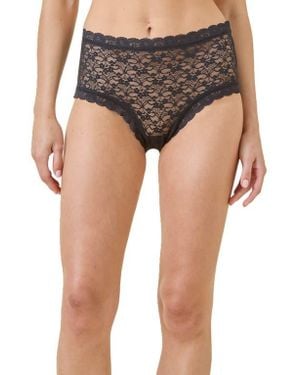 Papinelle Lace High Waist Briefs - Gray