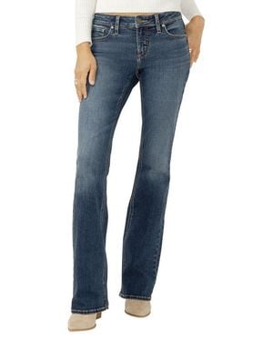 Silver Jeans Co. Elyse Mid Rise Bootcut Jeans - Blue
