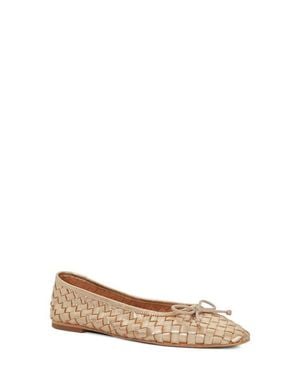 Dune Heat Leather Ballet Flat - Natural