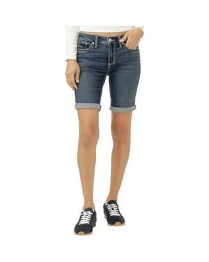 Silver Jeans Co. Suki Denim Bermuda Shorts - Blue