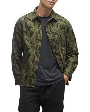 Barefoot Dreams Camo Cotton Twill Button-Up Shirt Jacket - Black