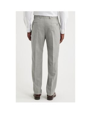 Emporio Armani Textured Virgin Wool Dress Pants - Gray