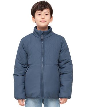 Rokka&Rolla Kids' Reversible Warm Fleece Puffer Jacket - Blue