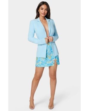 Bebe Chain Slit Mini Skirt - Blue