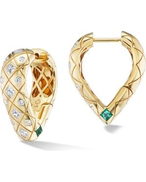 Orly Marcel Mama Bliss Diamond & Emerald Hoop Earrings - Metallic