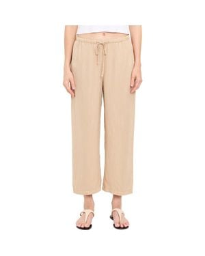 Michael Stars Tali Linen Blend Wide Leg Drawstring Pants - Natural
