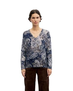 Gerard Darel Rhea Long Sleeve V-Neck Sweater - Blue