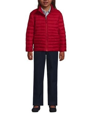 Lands' End School Uniform Kids Thermoplume Jacket - Red