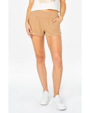 Roxy Laidback Cotton Gauze Shorts - Natural