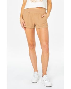 Roxy Laidback Cotton Gauze Shorts - Natural