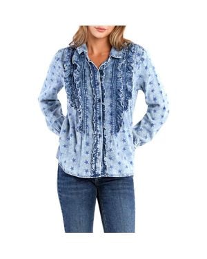 Billy T Ruffle Tuxedo Shirt - Blue