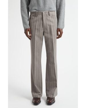 Second Layer Valluco Pinstripe Wool Pants - Gray