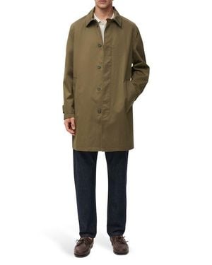 Mango Classic Water Repellent Trench Coat - Green