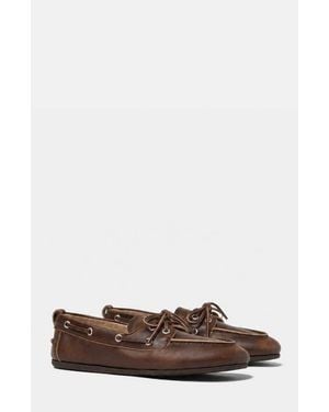 SCAROSSO Avery Boat Shoes - Brown