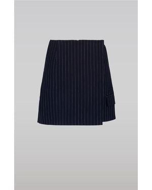 Saemdi Pinstripe Skirt - Blue