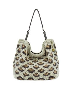 The Sak Los Feliz Large Tote Hand Crochet Bag - Gray