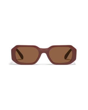 Quay Hyped Up 38Mm Square Sunglasses - Brown