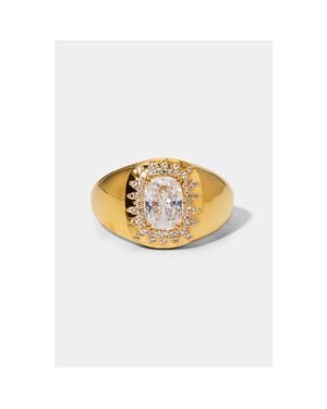 Nadri Cabarete Cz Signet Ring - Metallic