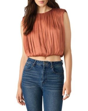 Steve Madden Milana Sleeveless Blouson Top - Blue