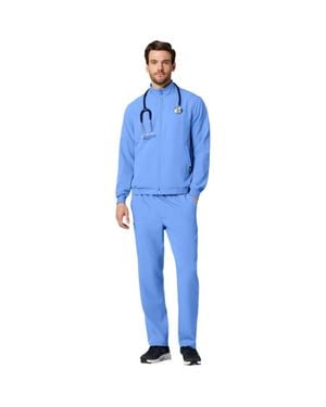 Jaanuu Wolfe 6-Pocket Classic Scrub Jacket - Blue