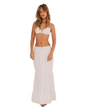Dippin' Daisy's Claire Tiered Maxi Skirt - White