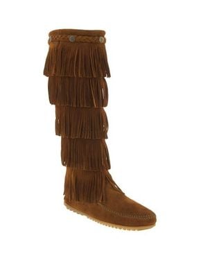 Minnetonka Five Layer Fringe Boot - Brown