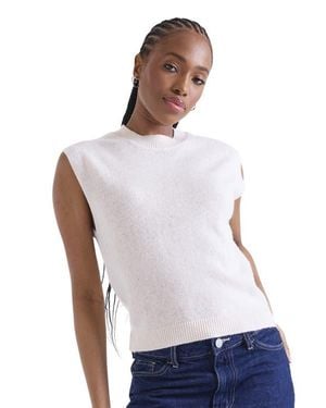 1982 Zarah Crew Neck 100% Cashmere Vest - White
