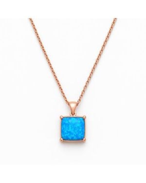 Donatello Gian Flashed Sterling Opal Necklace - Blue