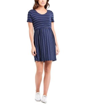 Ripe Maternity Crop Top Nursing Dress - Blue