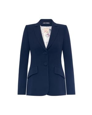 Maison Common Classic Blazer With Sharp Shoulders - Blue