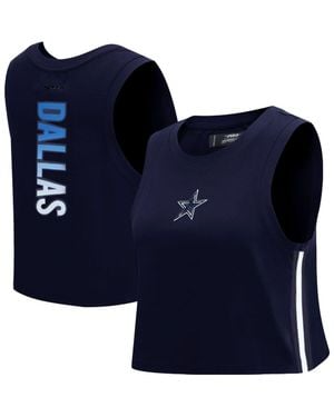 Pro Standard Dallas Cowboys Ombre Wordmark Classic Cropped Tank Top - Blue