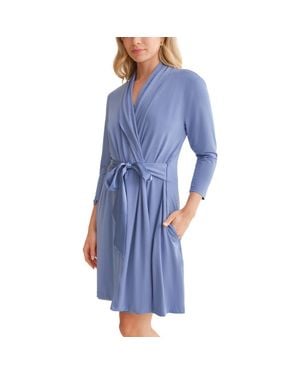 Fleur't Iconic Short Robe - Blue