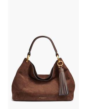 Donna Karan Glenwood Suede Shoulder - Brown
