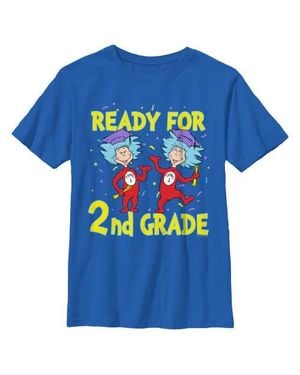Dr. Seuss Boys' Ready For Second Grade T-Shirt - Blue