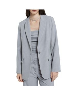 Ottod'Ame One-Button Pinstriped Jacked - Gray