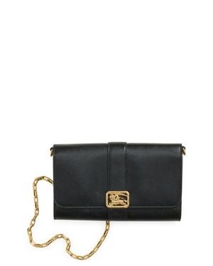 Burberry Rider Leather Wallet On A Chain - Black