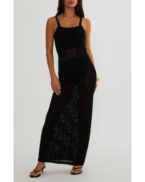 Beach Riot Conrad Cotton Floral Jacquard Sundress - Black