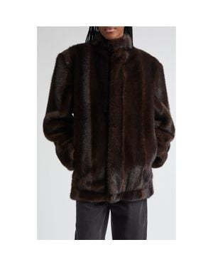 MM6 by Maison Margiela Faux Fur Jacket - Black