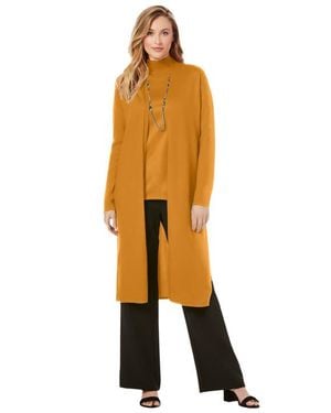 Jessica London Carefree Cashmere Duster Sweater - Multicolor