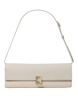 Kate Spade Deco Soft Fine Grain Leather Convertible Shoulder Bag - Gray