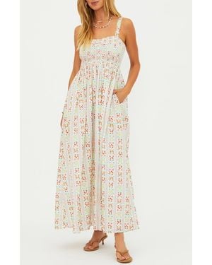 Beach Riot Cari Fruit Print Cotton Cover-Up Sundress - Natural