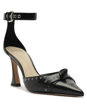 Alexandre Birman Clarita Eyelet Leather Ankle Strap Pump - Black